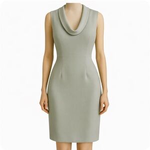 Reiss Light Gray Cowl Neck Midi Dress